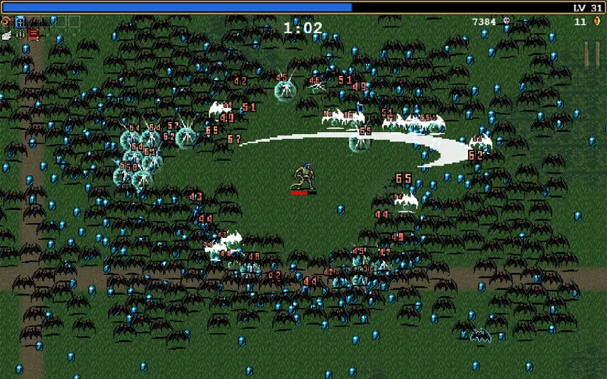Vampire Survivors oyun içi görüntüsü